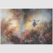 Papier Mousseline Découpage Swan Rustique Impressionniste Peinture (Recto)