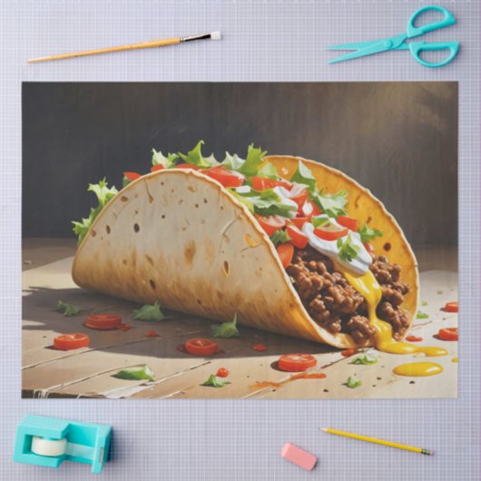 Papier Mousseline Découpage Taco Still Life (Artisanat)