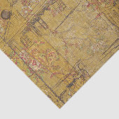Papier Mousseline Découpage textile rustique vintage Jaune (Détail)