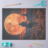 Papier Mousseline Découpage Thème Occidental Cowboy Riding Vers La L (Artisanat)