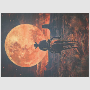 Papier Mousseline Découpage Thème Occidental Cowboy Riding Vers La L