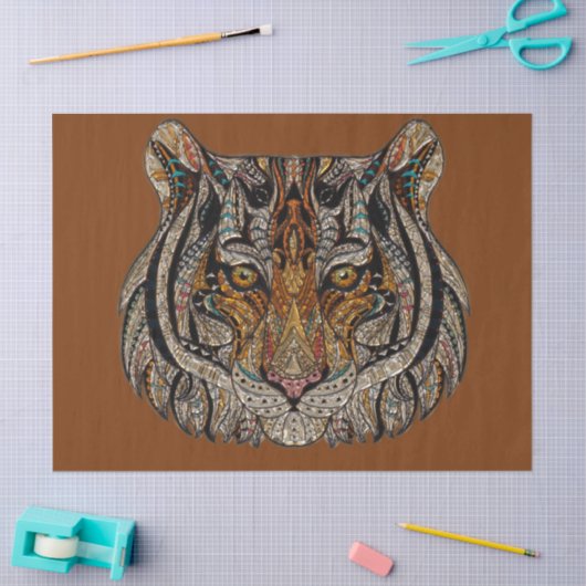 Papier Mousseline Découpage Tiger Design (Artisanat)