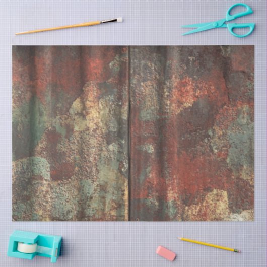 Papier Mousseline Découpage Tin rouillé métal Patiné (Artisanat)