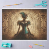 Papier Mousseline Découpage Tissu Papier Art Déco Lady Gothique (Artisanat)