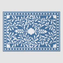 Découpage traditionnel bleu clair avec incrustatio