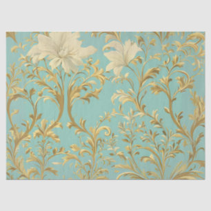 Papier Mousseline Découpage traditionnel vert et or