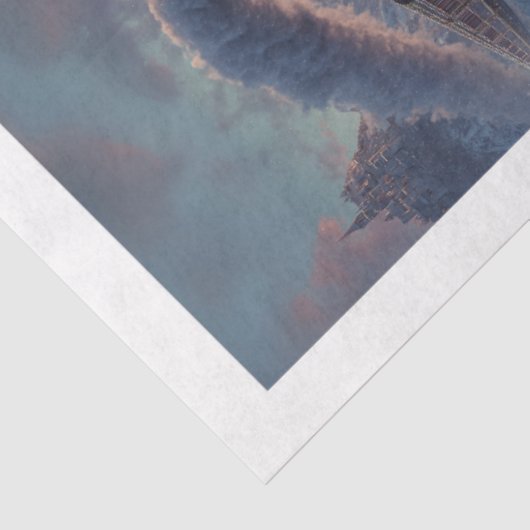 Papier Mousseline Découpage Train de Noël Scène d'hiver Irlande (Détail)