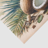 Papier Mousseline Découpage tropical de noix de coco aquarelle (Détail)