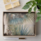 Papier Mousseline Découpage tropical de noix de coco aquarelle (Cadeau)