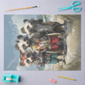 Papier Mousseline Decoupage Tropical Racoons Surf Squad  (Artisanat)