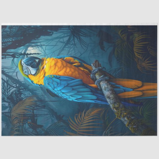 Papier Mousseline Découpage tropicale de Macaw Parrot (Recto)