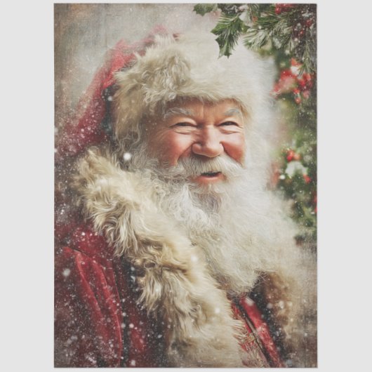 Papier Mousseline Decoupage Twinkling Christmas Santa (Recto)
