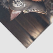 Papier Mousseline Découpage - Un chat pirate en tenue de cuir - (Détail)