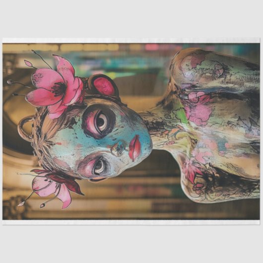 Papier Mousseline Découpage unique Whimsical Gothique Gargoyle (Recto)