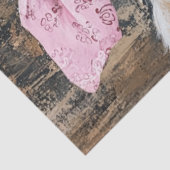 Papier Mousseline Découpage Vache blanche Bandana rose (Détail)