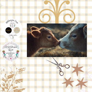 Papier Mousseline Découpage Vache Highland Veau Nez à Nez