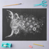 Papier Mousseline Découpage Vache noire noire blanche haute-terre (Artisanat)