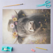 Papier Mousseline Découpage Vache Whimsical Highland portant un Casq (Artisanat)