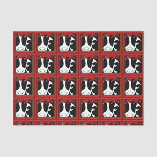 Papier Mousseline Découpage Vaches de Noël 10x15 (Recto)