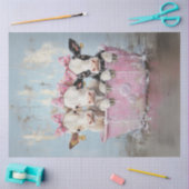 Papier Mousseline Découpage Vaches jersey dans bain bulle Tubes rose (Artisanat)