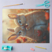 Papier Mousseline Découpage Valentine 2 lapins Valentine en amour (Artisanat)