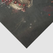 Papier Mousseline Découpage Valentine Blonde Fée en Rouge & Or (Détail)