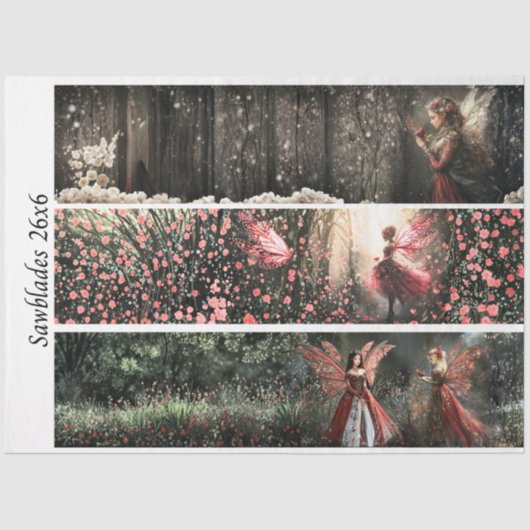 Papier Mousseline Decoupage Valentine Fairy Signs & Handsaws  (Recto)