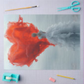 Papier Mousseline Découpage Valentine Red Heart Belle femme (Artisanat)