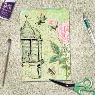 Papier Mousseline Découpage verticale de ruche florale victorienne