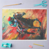 Papier Mousseline Découpage Vibrant Abstrait Jockey & Rider (Artisanat)