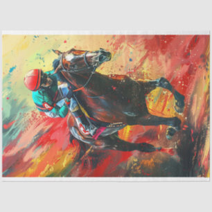 Papier Mousseline Découpage Vibrant Abstrait Jockey & Rider