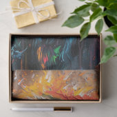 Papier Mousseline Découpage Vibrant Bison Peinture Abstraite (Cadeau)