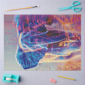 Papier Mousseline Decoupage Vibrant Colored Elephant  (Artisanat)