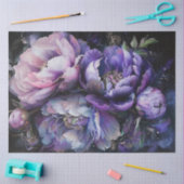 Papier Mousseline Découpage Vibrant numérique pivoine violet rose vi (Artisanat)