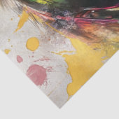 Papier Mousseline Découpage Vibrant Peinture Singe Abstrait (Détail)