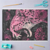 Papier Mousseline Découpage Vibrant rose noir de couleur Cheetah (Artisanat)