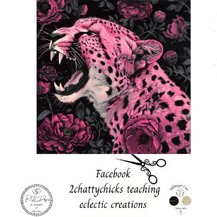 Papier Mousseline Découpage Vibrant rose noir de couleur Cheetah