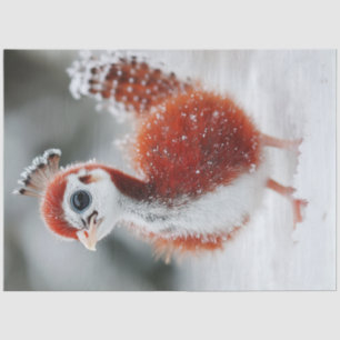 Papier Mousseline Découpage Vibrant Whimsical Fluffy Christmas Bird