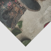 Papier Mousseline Découpage Victorien Valentine Couple Rouge et Noir (Détail)