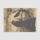 Papier Mousseline Découpage victorienne gothique fille corbeau (Recto)