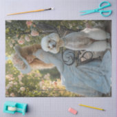 Papier Mousseline Découpage Victorienne habillée Lady Standard Poodl (Artisanat)