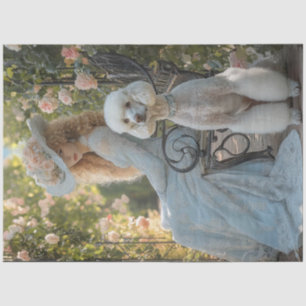 Papier Mousseline Découpage Victorienne habillée Lady Standard Poodl