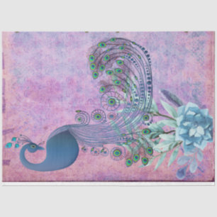 Papier Mousseline *~* Découpage Victorienne Vintage Peacock AR24