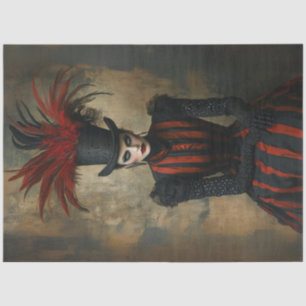 Papier Mousseline Découpage Vierge Victorienne Noir Red Stripes & Ca