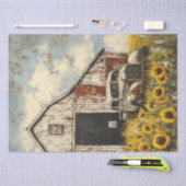 Papier Mousseline Découpage Vieux Blanc Rouge Grange Blanc Rouillé C (Artisanat)