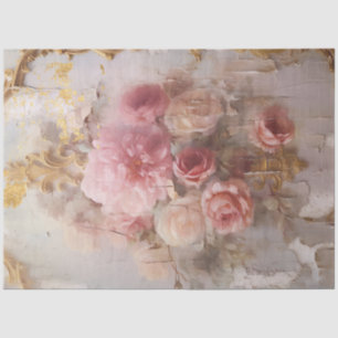 Papier Mousseline Découpage vintage Blush Rose Gold Grunge