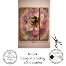 Decoupage Vintage Bumblebee Floral Furniture Art