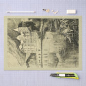 Papier Mousseline DÉCOUPAGE vintage CASTLE FRANÇAIS CAMPAGNE (Artisanat)