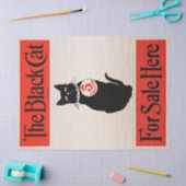 Papier Mousseline Découpage Vintage de chat noir (Artisanat)