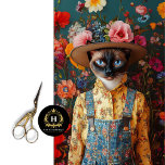 Papier Mousseline Découpage vintage de chats siamois floraux<br><div class="desc">Apportez le charme rustique à vos projets avec cette Vintage Floral Country Siamese Chat Decoupage. Présentant un beau chat siamois entouré de fleurs douces d'inspiration campagnarde, ce papier de tissu est idéal pour le découpage, le scrapbooking et l'emballage cadeau unique. Parfait pour les amateurs de cottagecore et de décoration chic...</div>